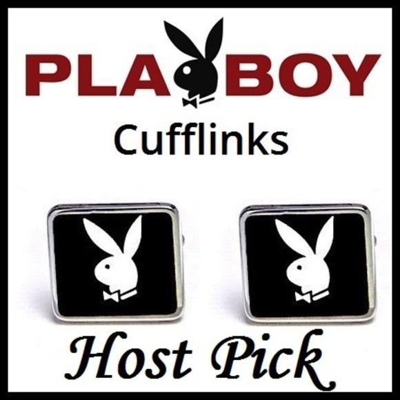 PLAYBOY Other - Playboy Cufflinks Black Enamel Platinum Plated